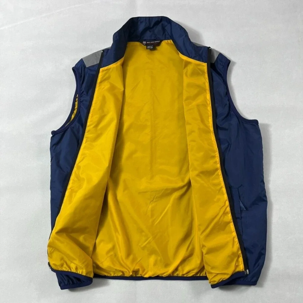 Ralph Laure Polo Jeans Co Vest Men Large Blue Nylon Full Zip Pockets Windbreaker